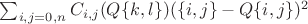 \sum_{i,j=0,n}{C_{i,j}(Q\{k,l\})(\{i,j\}-Q\{i,j\})^2}