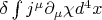 $\delta\int j^{\mu}\partial_{\mu}\chi d^4x$