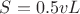 $S=0.5vL$