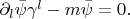 $ \partial_l\bar{\psi}\gamma^l-m\bar{\psi}=0.$