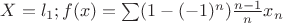 $X=l_1; f(x)=\sum (1-(-1)^n)\frac{n-1}{n}x_n $