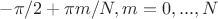 $-\pi/2+\pi m/N, m=0,...,N$