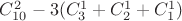 $C^{2}_{10} - 3(C_{3}^{1} + C_{2}^{1} + C_{1}^{1})$