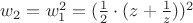 $w_2 = w_1 ^ 2 = (\frac 1 2 \cdot (z + \frac 1 z))^2$