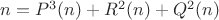 $n=P^3(n)+R^2(n)+Q^2(n)$