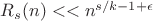 $R_s(n)<<n^{s/k-1+\epsilon}$