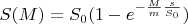 $S(M)=S_0(1-e^{-\frac{M}{m}\frac{s}{S_0}})$