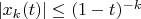 $|x_k(t)|\le (1-t)^{-k}$