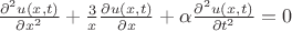 $\frac{\partial^2 u(x,t)}{\partial x^2} + \frac{3}{x} \frac{\partial u(x,t)}{\partial x} + \alpha \frac{\partial^2 u(x,t)}{\partial t^2} = 0$