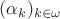 $(\alpha_k)_{k\in\omega}$