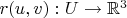 $r(u,v): U \to \mathbb{R}^3$