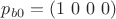 $p_{b0}=(1\ 0\ 0\ 0)$ $p_{b0}=(1\ 0\ 0\ 0)$