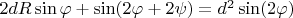 $2 d R \sin \varphi +\sin(2\varphi + 2\psi) = d^2 \sin(2 \varphi)$