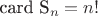 card S_n = n!
