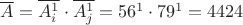 $\overline{A} = \overline{A_i^1} \cdot \overline{A_j^1} = 56^1\cdot79^1 = 4424$