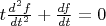 $t\frac{d^2f}{dt^2} + \frac{df}{dt} = 0$
