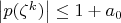 $\bigl\lvert p(\zeta^k)\bigr\rvert\le1+a_0$