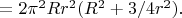 $ = 2\pi^2 R r^2(R^2+3/4r^2).$