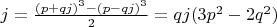 $j= \frac{(p+qj)^3-(p-qj)^3}{2}=qj(3p^2-2q^2)$