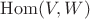 $\mathrm{Hom}(V,W)$
