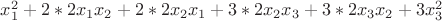 $x_1^2+2*2x_1x_2+2*2 x_2 x_1 +3*2x_2 x_3 +3*2x_3 x_2 +3x_3^2$