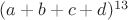 $(a+b+c+d)^{13}$