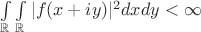 $\int\limits_{\mathbb{R}}\int\limits_{\mathbb{R}} |f(x + iy)|^2 dxdy < \infty$