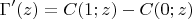 $$\operatorname{\Gamma}'(z)=C(1;z)-C(0;z)$$