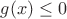 $g(x)\le 0$