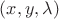 $ (x,y,\lambda)$