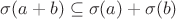 $\sigma(a+b)\subseteq \sigma(a) + \sigma(b)$