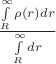 $\frac{\int\limits_R^{\infty} \rho(r)dr}{\int\limits_R^{\infty}dr}$
