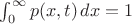 $\int_{0}^{\infty} p(x,t)\,dx=1$