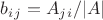 $b_i_j=A_j_i/|A|$