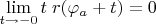 $\lim\limits_{t\to -0}t\;r(\varphi_a+t)=0$