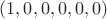$(1,0,0,0,0,0)$
