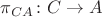 $\pi_{CA} \colon C \to A$