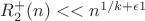 $R^{+}_2(n) << n^{1/k+\epsilon1}$