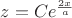 $z=C e^\frac{2x}{a}$