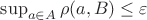 $\sup_{a \in A} \rho(a, B) \leq \varepsilon$