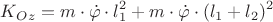 $${K_O_z}=m\cdot\dot{\varphi}\cdot\l^2_1+m\cdot\dot{\varphi}\cdot\((l_1+l_2)^2$$