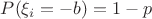 $P(\xi_i=-b)=1-p$
