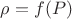 $\rho = f(P)$