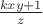 $\frac{kxy+1}{z}$