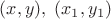 $(x,y),\;(x_1,y_1)$