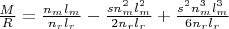 $\frac M R=\frac {n_ml_m} {n_rl_r} -\frac {sn_m^2l_m^2} {2n_rl_r} + \frac {s^2n_m^3l_m^3} {6n_rl_r}$