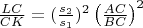 $\frac{LC}{CK}=(\frac{s_2}{s_1})^2\left(\frac{AC}{BC}\right)^2$