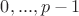 $0,...,p-1$ $0,...,p-1$