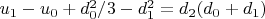 $u_1-u_0 + d_0^2/3-d_1^2 = d_2(d_0 + d_1)$