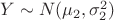 $Y\sim N(\mu_2,\sigma_2^2)$
